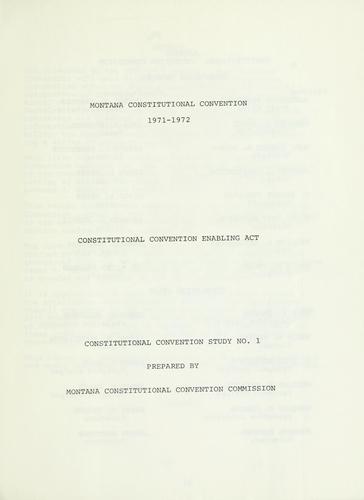 Constitutional convention enabling act.