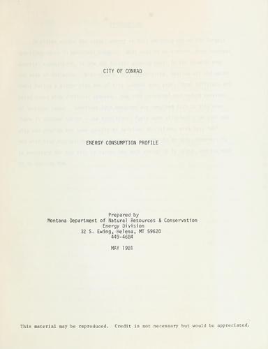 City of Conrad energy consumption profile