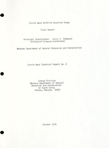 Circle west wildlife baseline study