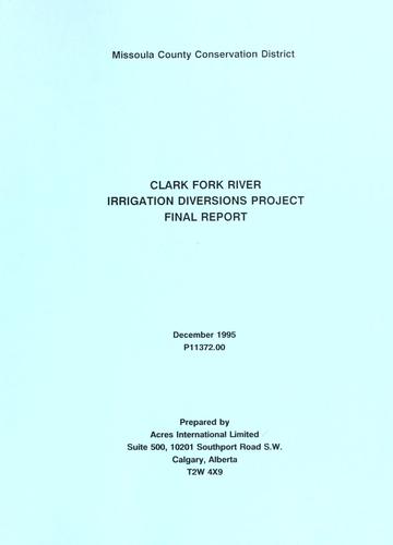 Clark Fork River irrigation diversions project