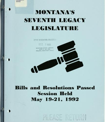 Montana's seventh Legacy Legislature