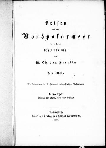 Reisen nach dem Nordpolarmeer in den Jahren 1870 und 1871