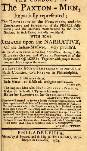 The conduct of the Paxton-men