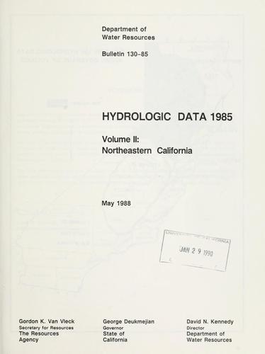 Hydrologic data 1985