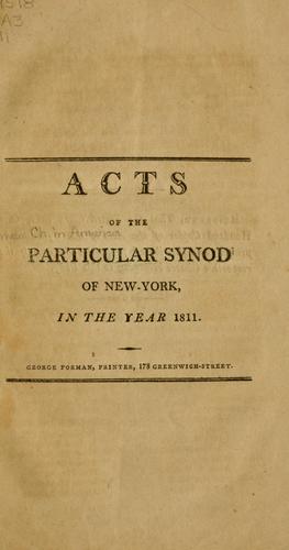 Acts of the particular synod of New York