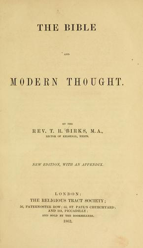 The Bible and modern thought