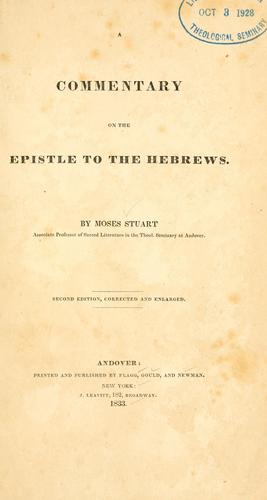 Commentary on the Epistle to the Hebrews.