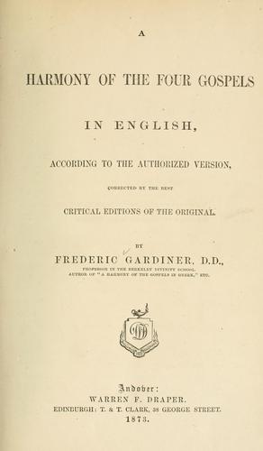 A harmony of the four Gospels in English