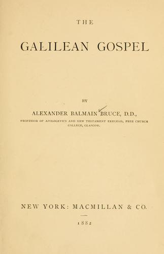 The Galilean gospel