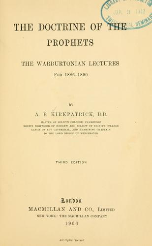 The doctrine of the prophets