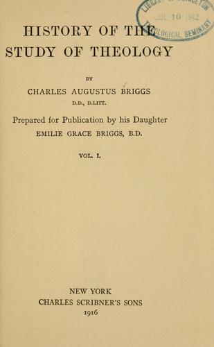 History of the study of theology