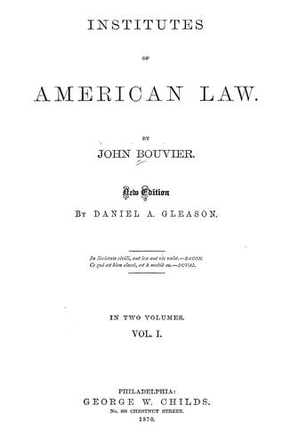 Institutes of American law