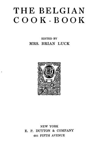 The Belgian cook-book