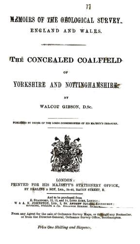 The concealed coalfield of Yorkshire and Nottinghamshire