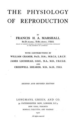 The physiology of reproduction