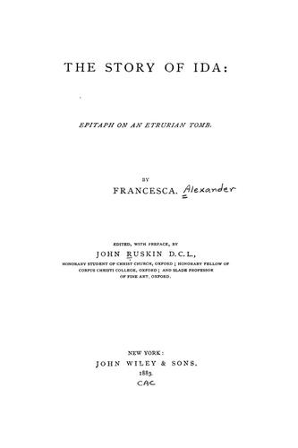 The Story of Ida: Epitaph on an Etrurian Tomb