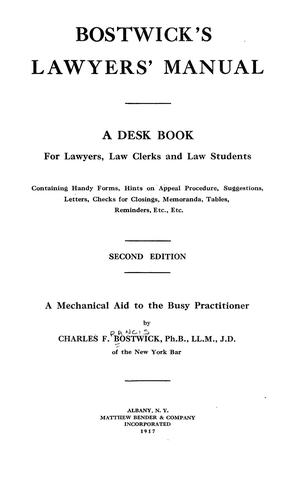 Bostwick's lawyers' manual
