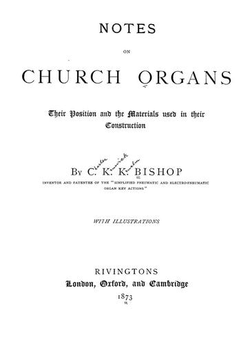 Notes on church organs