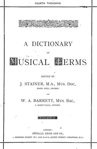 A dictionary of musical terms.