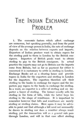 The Indian exchange problem