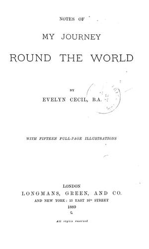 Notes on my journey round the world