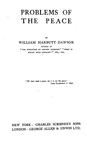 Problems of the peace