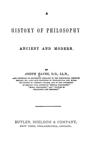 A history of philosophy.