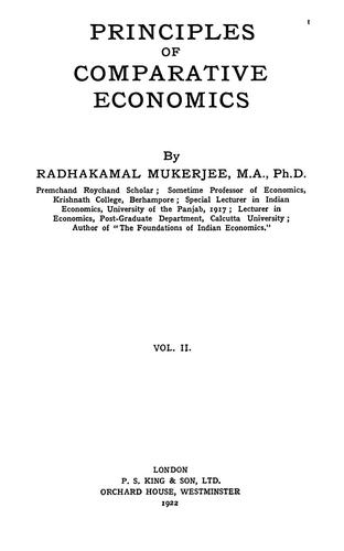 Principles of comparative economics