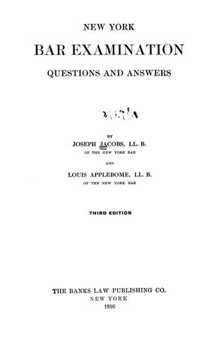 New York bar examination questions and answers