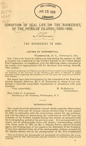 Condition of seal life on the rookeries of the Pribilof Islands, 1893-1895