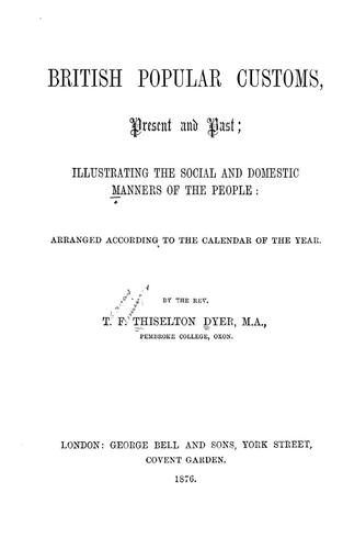 British popular customs, present and past