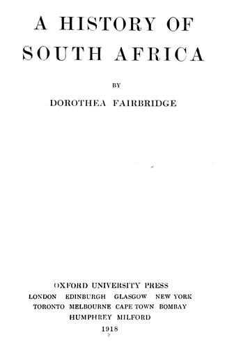 A history of South Africa