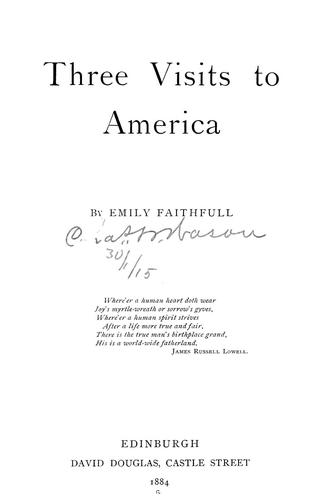 Three visits to America