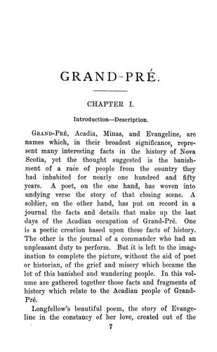 The history of Grand-Pré