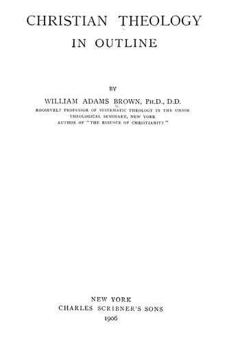 Christian theology in outline