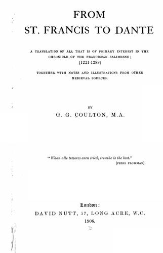 From St. Francis to Dante