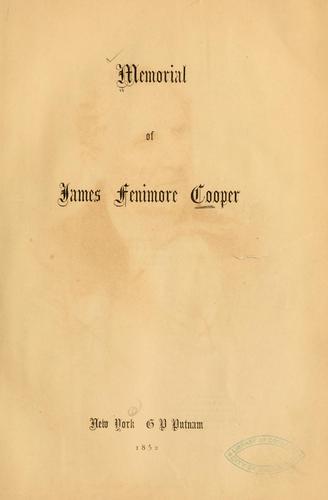 Memorial of James Fenimore Cooper.