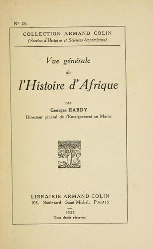 Vue générale de l'histoire d'Afrique