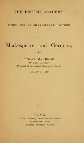 Shakespeare and Germany