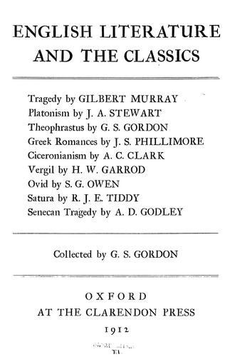 English literature and the classics