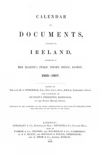 Calendar of documents, relating to Ireland