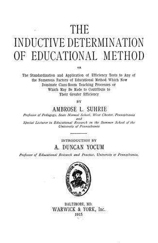 The inductive determination of educational method