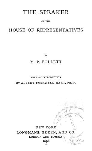 The speaker of the House of representatives