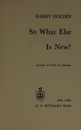 So what else is new?