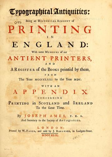 Typographical antiquities