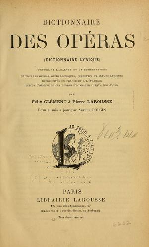 Dictionnaire des opéras