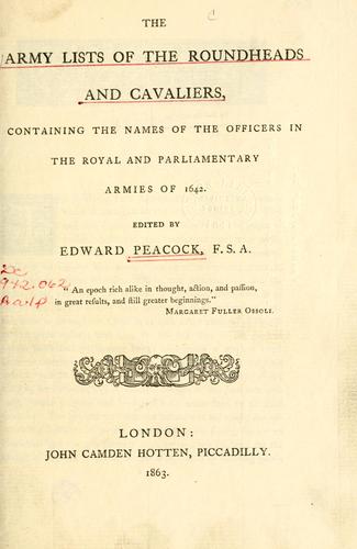 The army lists of the Roundheads and Cavaliers