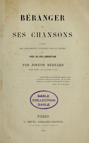 Béranger et ses chansons