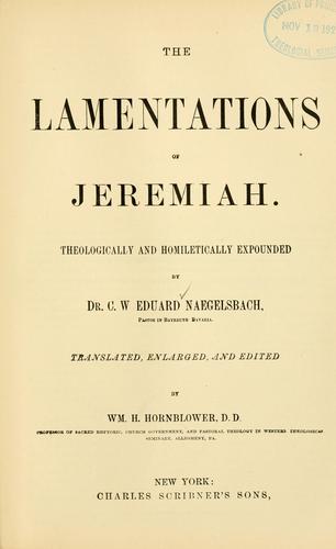 The Lamentations of Jeremiah.