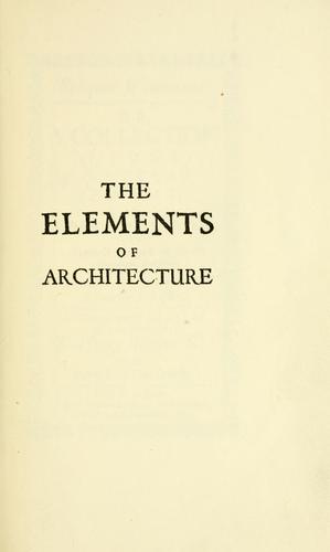 The elements of architecture